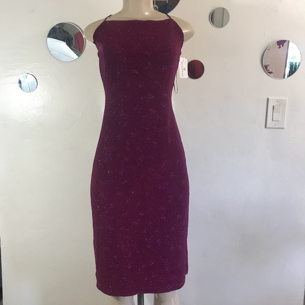 Windsor backless dress purple size large